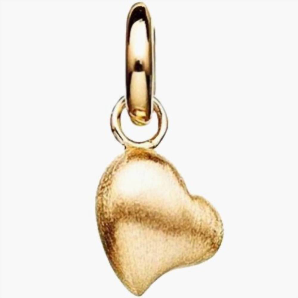 NEW STORY JEWELLERY matte smooth heart dangle charm in gold